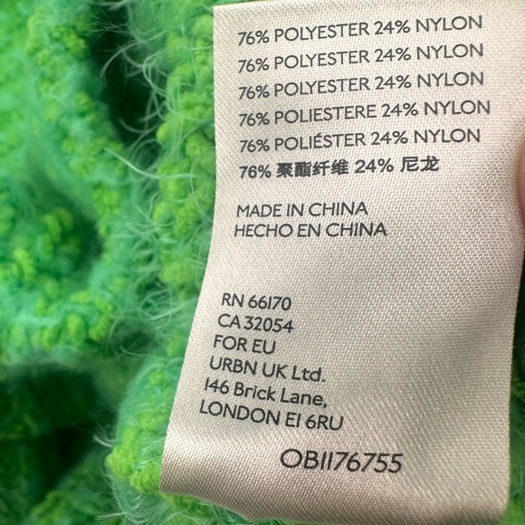 Free People Oasis Cowl Neck Tunic Sweater Pullover Fuzzy Oversized Green Small - Picture 6 of 7